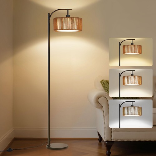 Rattan floor lamp dimmable - floor,
