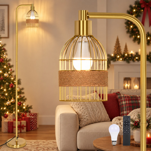 Gold floor lamp with - lamp,