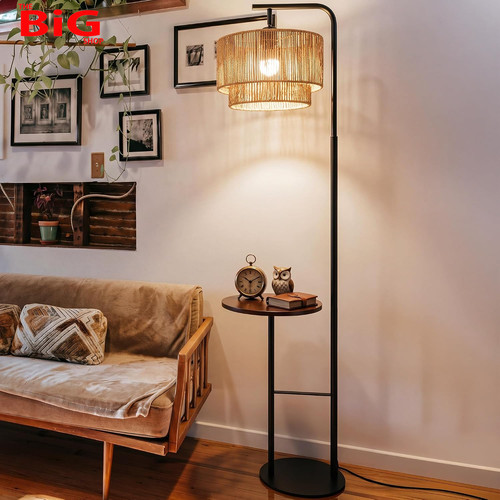 Rattan floor lamp boho - boho, with