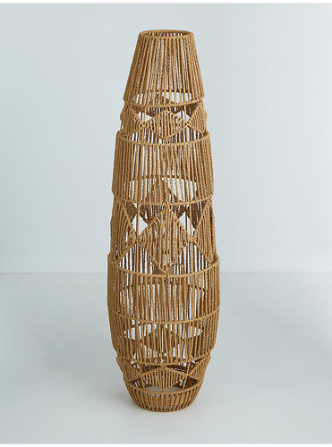 Natural rattan floor lamp - natural,