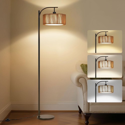Rattan floor lamp dimmable - rattan, 63